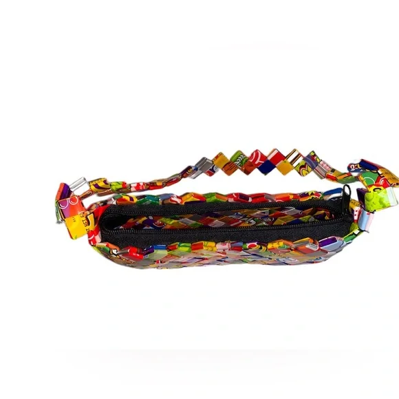 Upcycled Candy Wrapper Purse w/ Black Zipper - Picture 4 of 4
